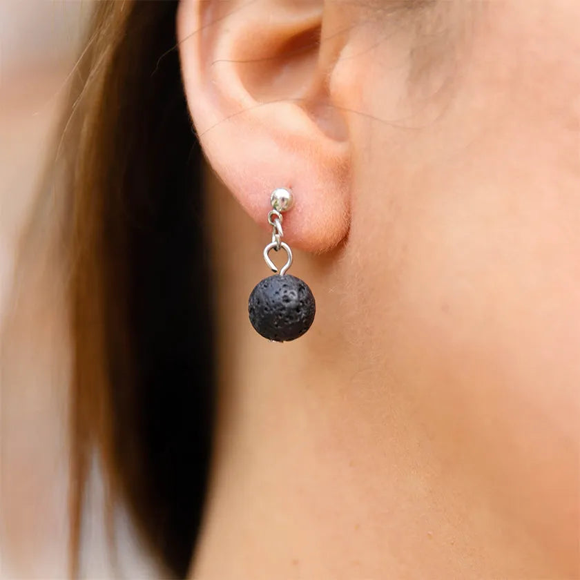 Single Lava Stone Diffuser Earrings