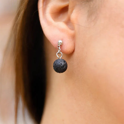 Single Lava Stone Diffuser Earrings