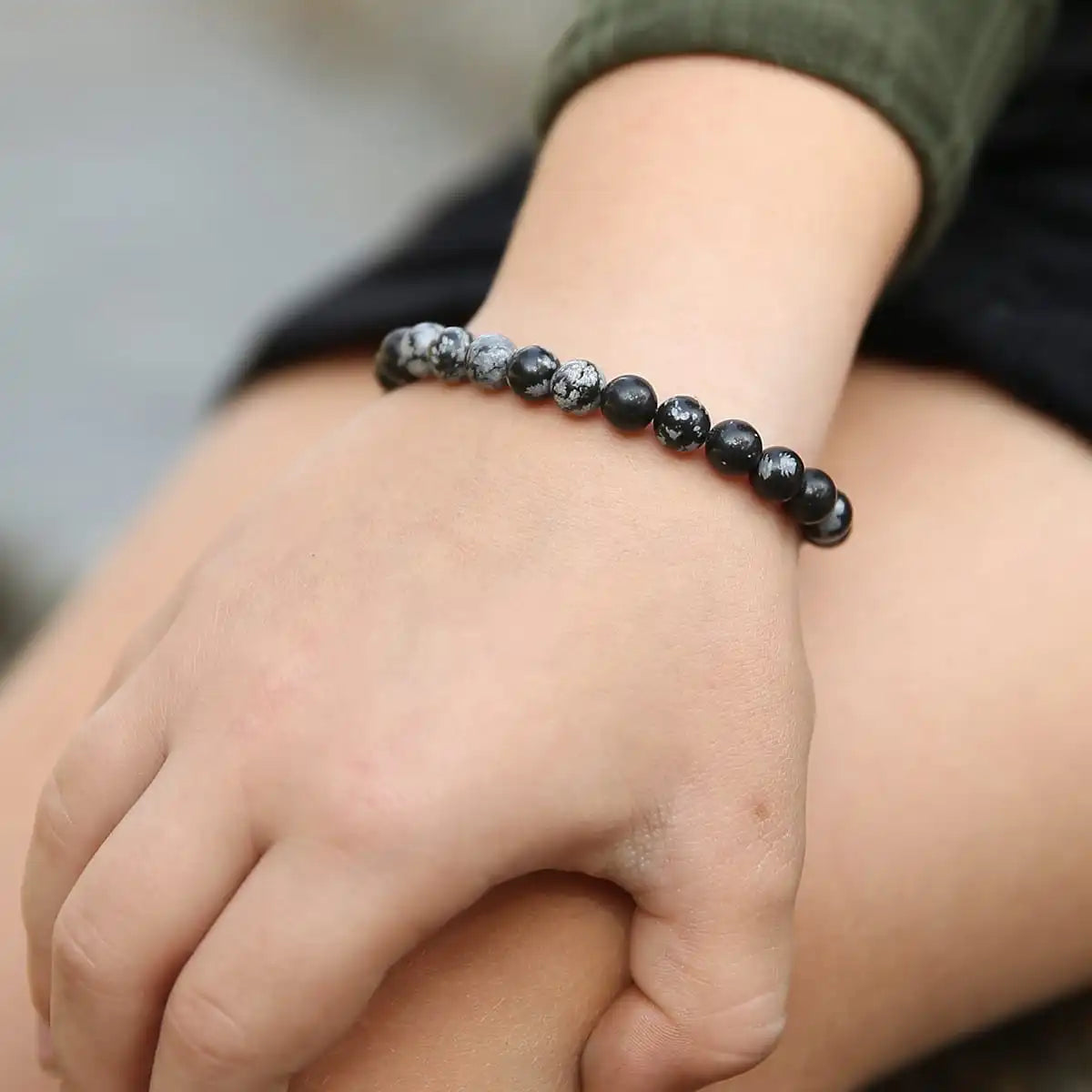 Kids Black Snowflake Bracelet