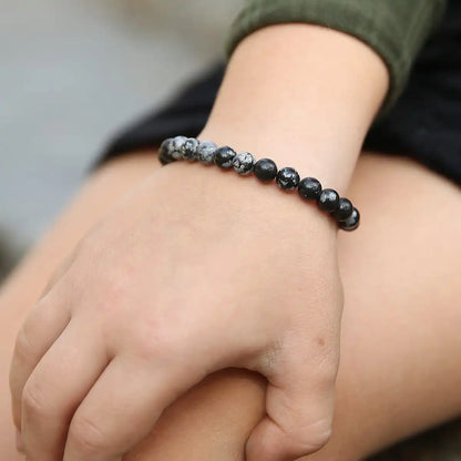 Kids Black Snowflake Bracelet