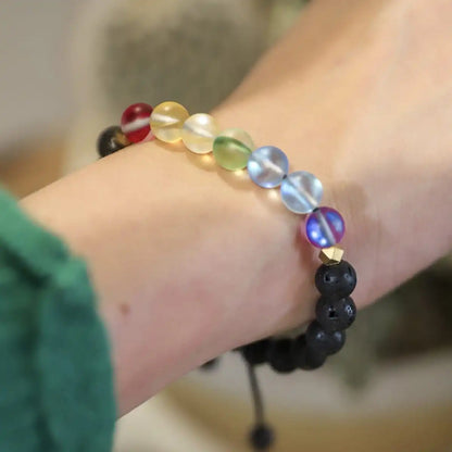 Glow Glass Chakra Adjustable Bracelet